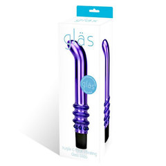 Фиолетовый вибромассажер G-Spot из стекла, 19 см