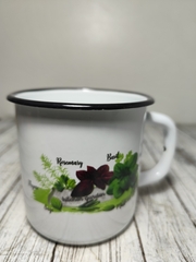 Кружка 1 л эмаль с рисунком Базилик  0107/4