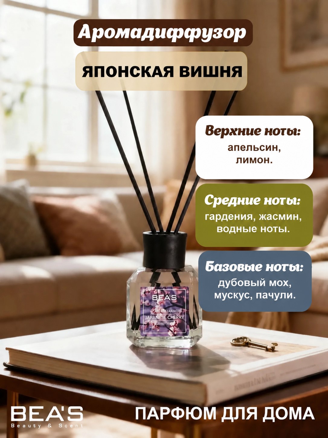 Фото 2 товара Ароматический диффузор BEA'S Japanese Cherry - Японская вишня 120 ml