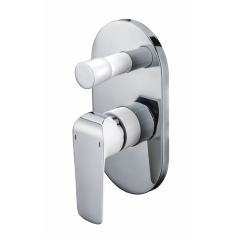 Смеситель KAISER Glory 69177 белый с хромом скрытого монтажа с переключением на душ