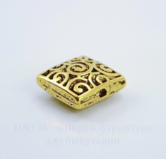Бусина металлическая квадратная 