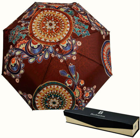 Купить онлайн Зонт складной Barbarina 2303 Terracotta erbosa в магазине Зонтофф.