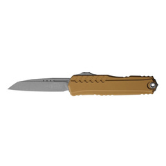 Фото Автоматический нож Microtech Cypher II S/E 1241-10APTA, сталь M390, рукоять алюминий, коричневый