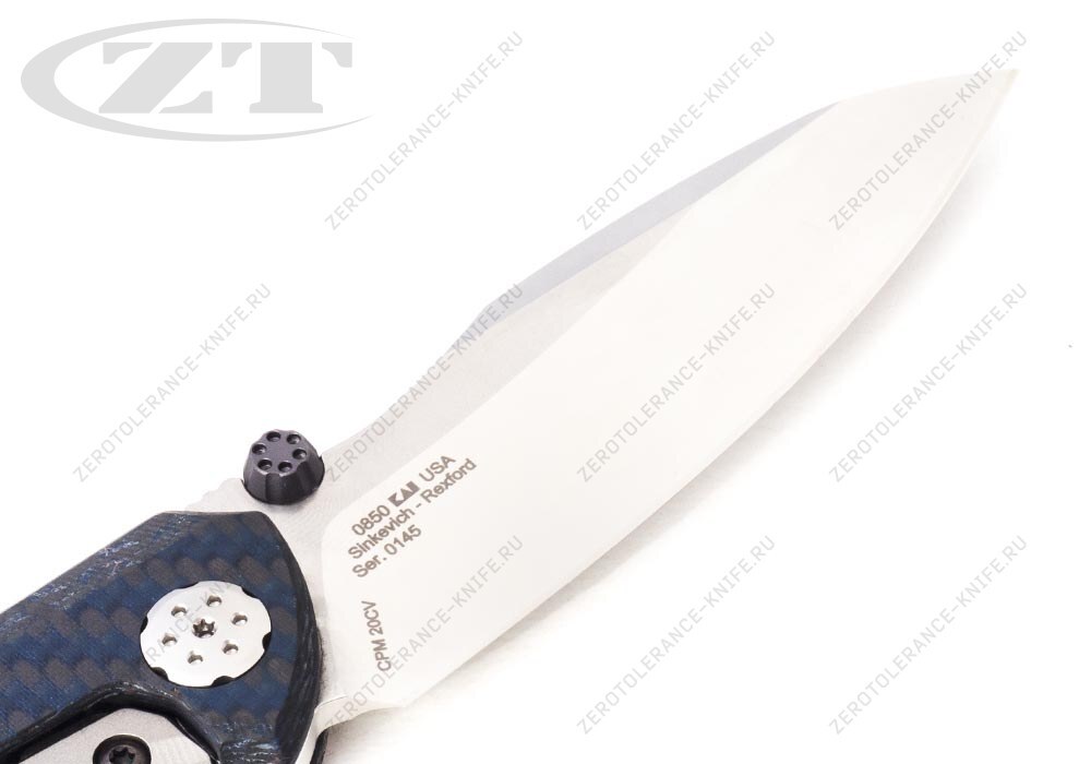 Нож Zero Tolerance 0850 Blue CF Sinkevich Rexford BS - фотография 