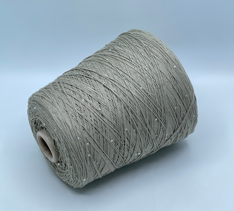 Бобинная пряжа, Cotone Paillettes, 420м, 97% Хлопок, 3% Полиэстер(пайетка), Серебристый шалфей. 40719