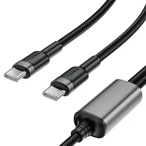 Кабель ACEFAST C22-02 Charging Data USB-C - 2*USB-C 100W Cable, черный