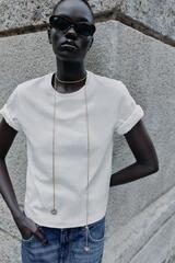 ZARA ДЛИННОЕ ОЖЕРЕЛЬЕ-ЦЕПОЧКА СО ЗВЕЗДАМИ, ЗОЛОТИСТЫЙ