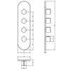 Gessi 43105#031 Внутренняя часть встраиваемого термостатического смесителя с 3мя независимыми выходами