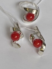 Ранида (кольцо + серьги из серебра)