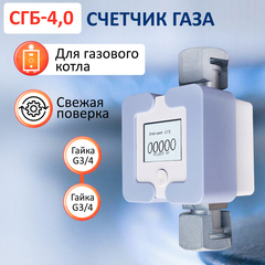 Счетчик газа СГБ-4,0 гайка-гайка голубой