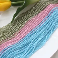 Цирконий кубический (фианит) граненый, голубой, 3 мм нить, К176
