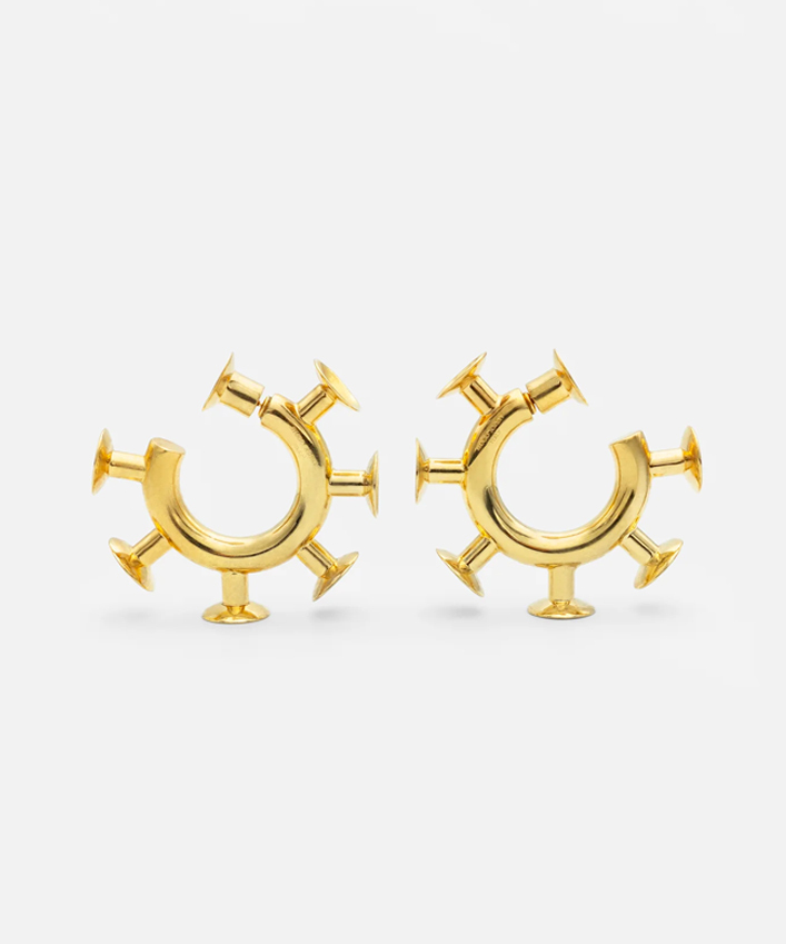 Серьги Stud Hoops Gold