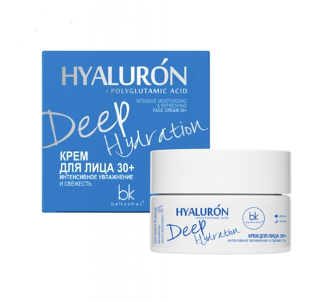 Hialuron Deep Hydration Крем для лица 30+ Интенсивное увлажнение и свежесть 48г BelKosmex