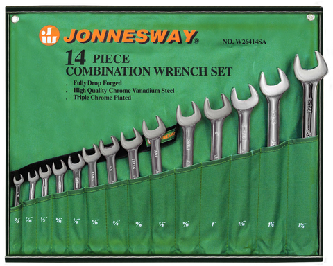 Jonnesway W26414S Набор ключей гаечных комбинированных дюймовых в сумке 3/8