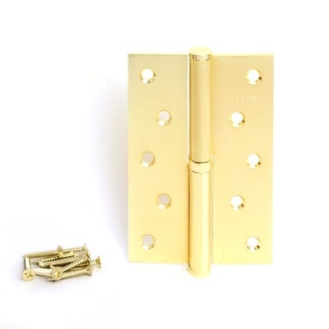 Петля дверная APECS 120x80-B Steel GM L мат.золото левая (1 шт)