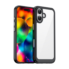 Прозрачный чехол с усиленными рамками черного цвета для iPhone 17, увеличенные защитные свойства