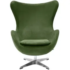 Кресло EGG STYLE CHAIR зеленый, искусственная замша
