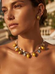 Колье цепочка с подвесками лимонами CHANEL