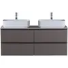 BelBagno KRAFT-1200-4C-SO-GSO База под раковину подвесная с фрезерованными ручк. по всей длине фасада с чет-мя выкатн. ящ., Темно-Серый Мат.,1200x455x500