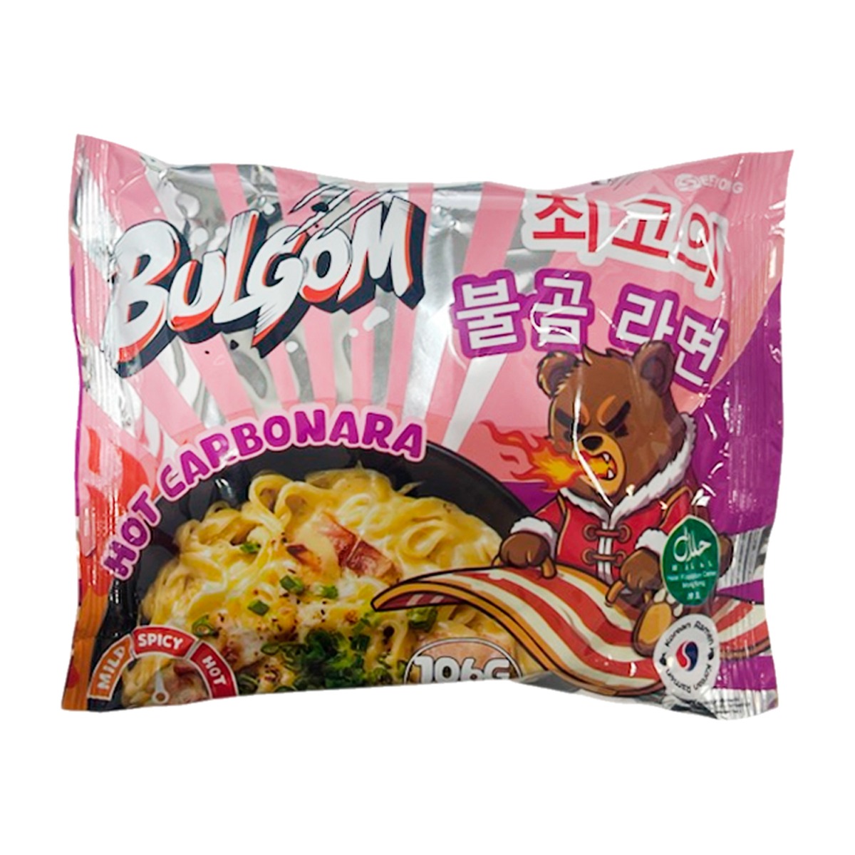 Лапша BULGOM Hot Carbonara 106 г — упаковка