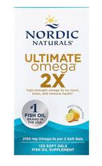Nordic Naturals Ultimate Omega® 2X, омега-3, лимон, 120 капсул (1075 мг в капсуле)