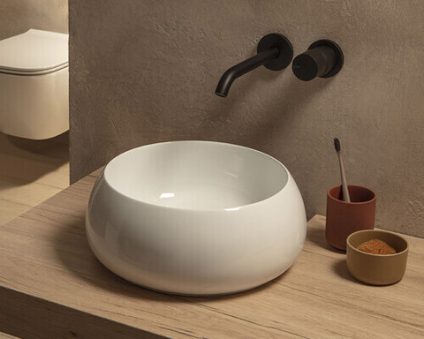 Globo T-Edge TE035BI Раковина, 350x350x140, тип установки-накладной (настольный), отверстия для смесителя-отсутствуют, без перелива, материал-керамика, цвет-белый