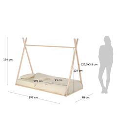 Детская кроватка Maralis из ясеня в виде вигвама 90 x 190 см
