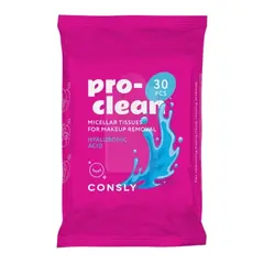 Салфетки для лица мицеллярные с гиалуроновой кислотой CONSLY Pro-Clean Hyaluronic Acid 30 шт