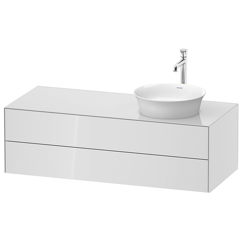 Duravit White Tulip WT4987R8585 Тумбочка подвесная, 408x1300x550 мм, 2 ящика, цвет: белый высокоглянцевый