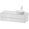 Duravit White Tulip WT4987R8585 Тумбочка подвесная, 408x1300x550 мм, 2 ящика, цвет: белый высокоглянцевый