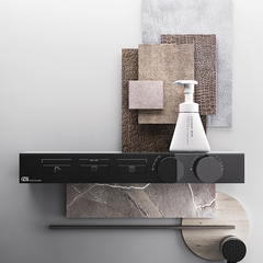 Gessi Hi-Fi 63014#706 Термостат для душа, с включением до 3 источников одновременно (внешняя часть), цвет: Black Metal PVD фото