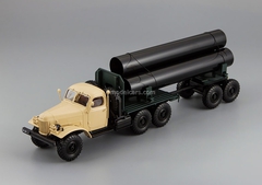 ZIL-157K/TV-5 pipe trucks with trailer pipes beige DIP 1:43