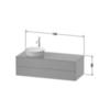 Duravit White Tulip WT4987R8585 Тумбочка подвесная, 408x1300x550 мм, 2 ящика, цвет: белый высокоглянцевый