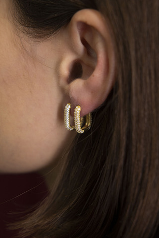 Серьги Адара, позолота, серебро 925, позолота 18k 2