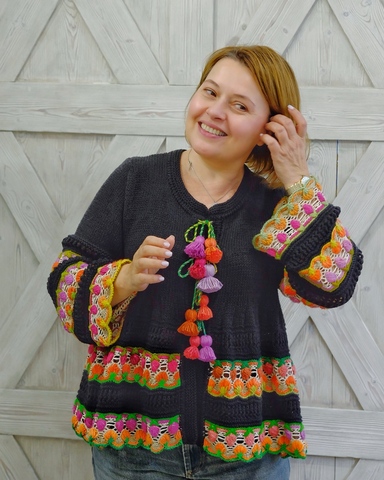 Описание кардигана Monica (автор Лена Родина)
