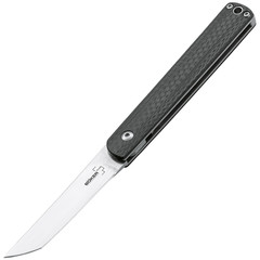 Фото Складной нож Wasabi CF - Boker Plus 01BO632, лезвие сталь 440C Satin, рукоять карбон, чёрный