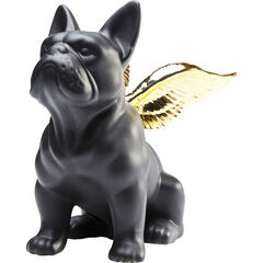 Фигура декоративная Sitting Angel Dog «Сидячий пёс-ангел», Золотой/Чёрный