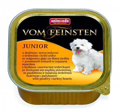 Animonda Vom Feinsten Junior консервы мясо домашней птицы/сердце индейки для щенков и юниоров 150г