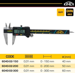 Штангенциркуль электронный ШЦЦ-1-300/60мм 0,01мм DIN862 Kinex K-Met 6040-02-300