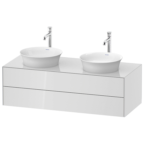 Duravit White Tulip WT4988B8585 Тумбочка подвесная, 408x1300x550 мм, 2 ящика, цвет: белый высокоглянцевый