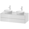 Duravit White Tulip WT4988B8585 Тумбочка подвесная, 408x1300x550 мм, 2 ящика, цвет: белый высокоглянцевый