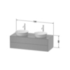 Duravit White Tulip WT4988B8585 Тумбочка подвесная, 408x1300x550 мм, 2 ящика, цвет: белый высокоглянцевый