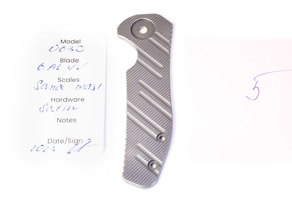 Накладка кастомная для Zero Tolerance 0630 ZT0630 титан - фотография 