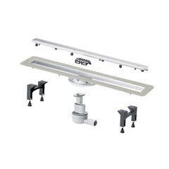 Viega Advantix Basic 753221 Set душевой лоток (нерж.сталь) 900 мм в комп. с сифоном 0.5 л/сек, ножками, дизайн решеткой под плитку ER13 мод. 4983.20 фото
