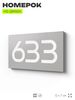Номер на дверь 633, табличка на дверь для офиса, квартиры, кабинета, аудитории, склада, серая 120х70 мм, Айдентика Технолоджи