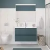 BelBagno UNO-1000-2C-SO-AO База под раковину подвесная с фрезерованными ручками по всей длине фасада с двумя выкатн. ящ., Голубой Матовый, 1000x455x608