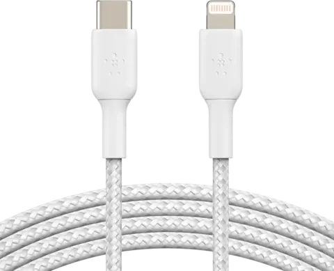 Кабель Belkin BoostCharge Lightning To USB-C Braided Silicone Cable 1м белый