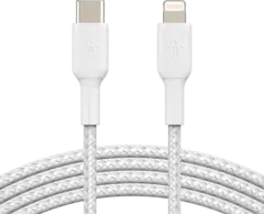 Кабель Belkin BoostCharge Lightning To USB-C Braided Silicone Cable 1м белый
