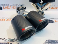Раздвоенные насадки AKRAPOVIC (правая сторона) 90мм