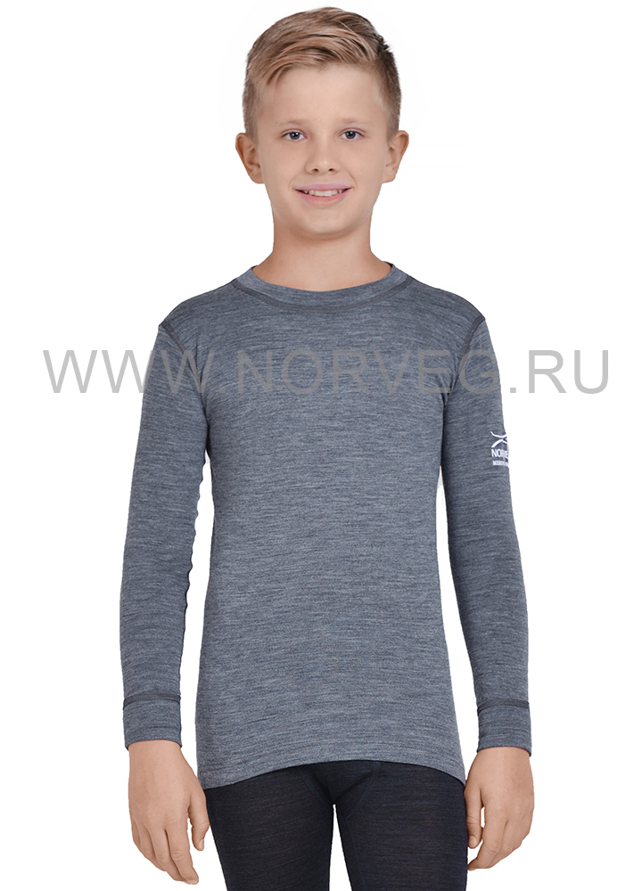 Терморубашка Norveg Soft Teens для мальчика серая - 6